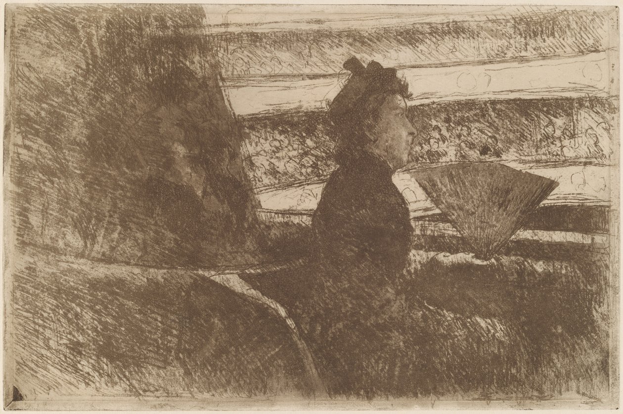 Lady in Black, in a Loge, Facing Right by Mary Cassatt