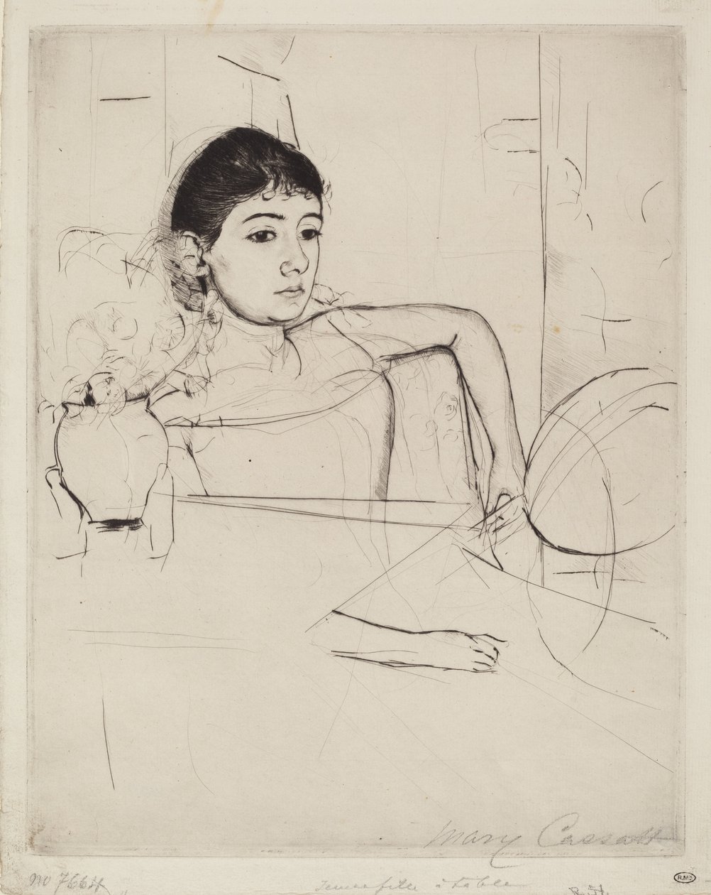 Mimi as a Brunette, c. 1889 by Mary Cassatt
