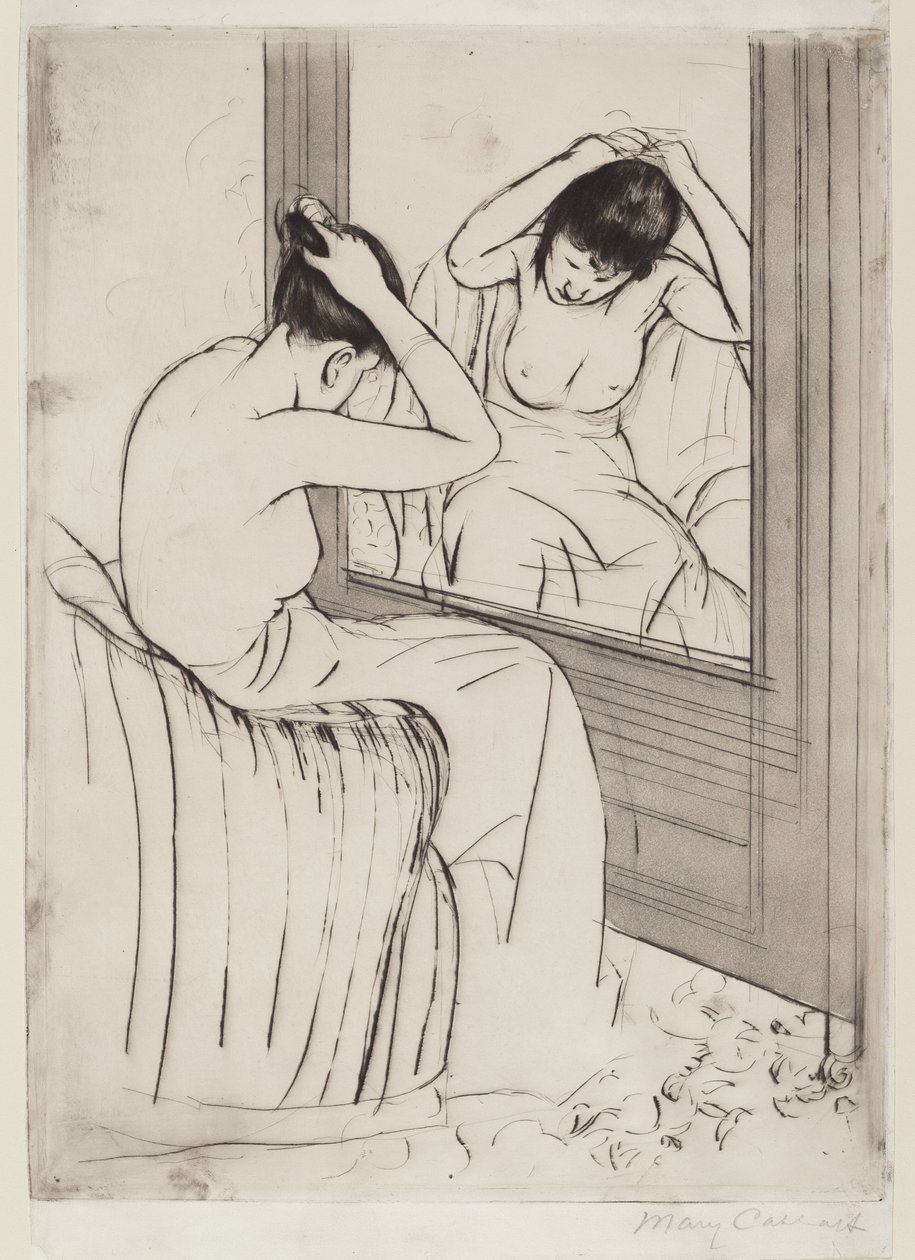 The Coiffure, 1890-1891 by Mary Cassatt