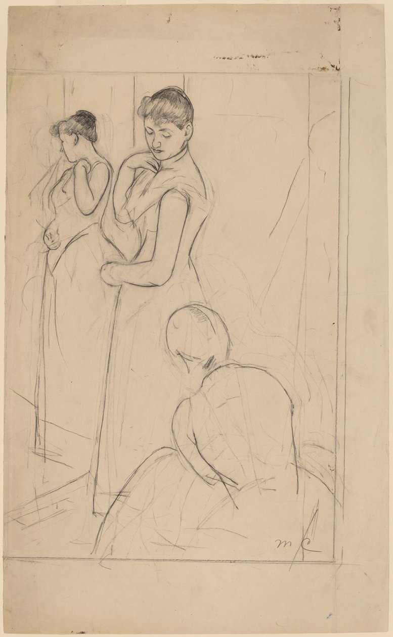 The Fitting [recto] by Mary Cassatt