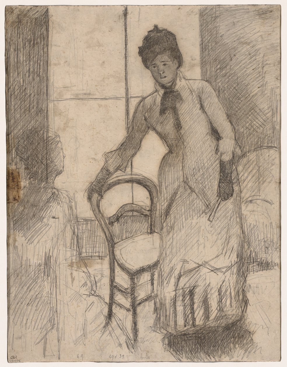 The Visitor (recto), The Visitor (verso), c. 1881 by Mary Cassatt