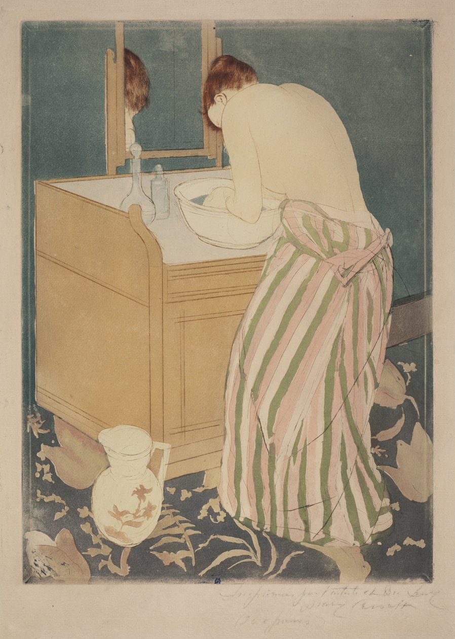 Woman Bathing by Mary Cassatt