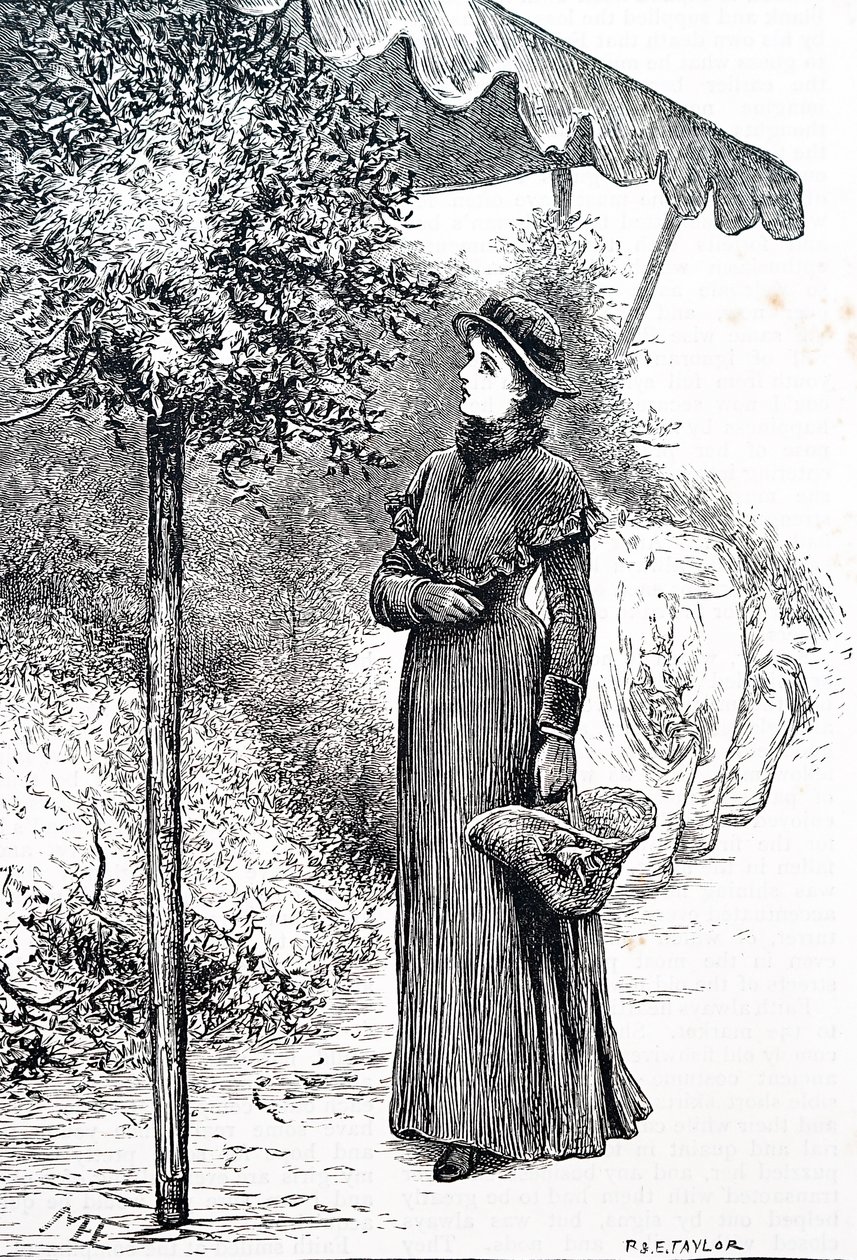 A woman buying holly to use for Christmas decorations by Mary Ellen Edwards