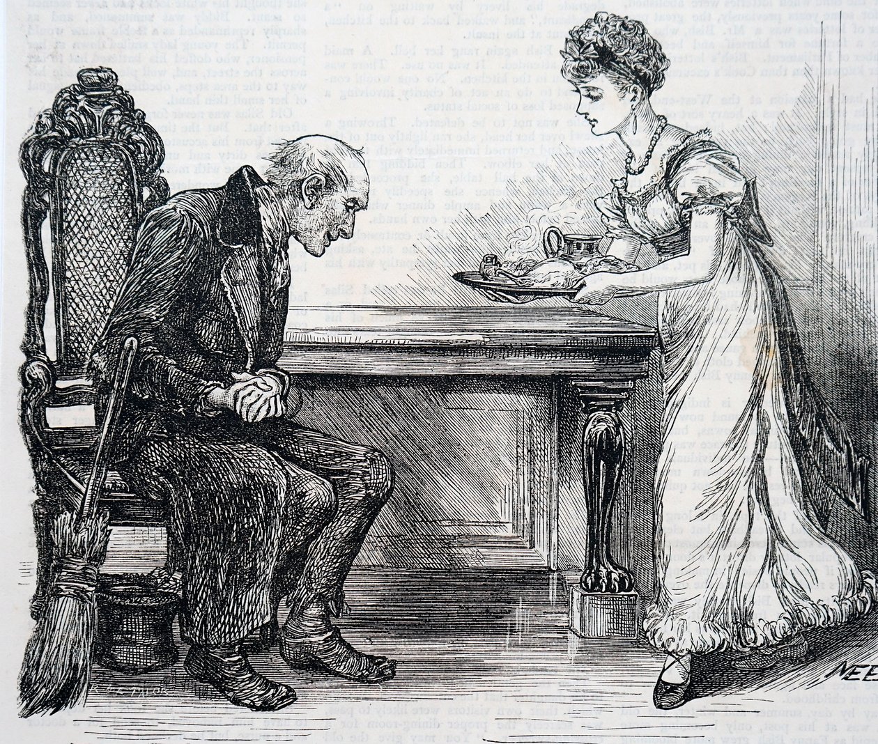 A Woman Giving the Crossing Sweeper a Warm Dinner by Mary Ellen Edwards