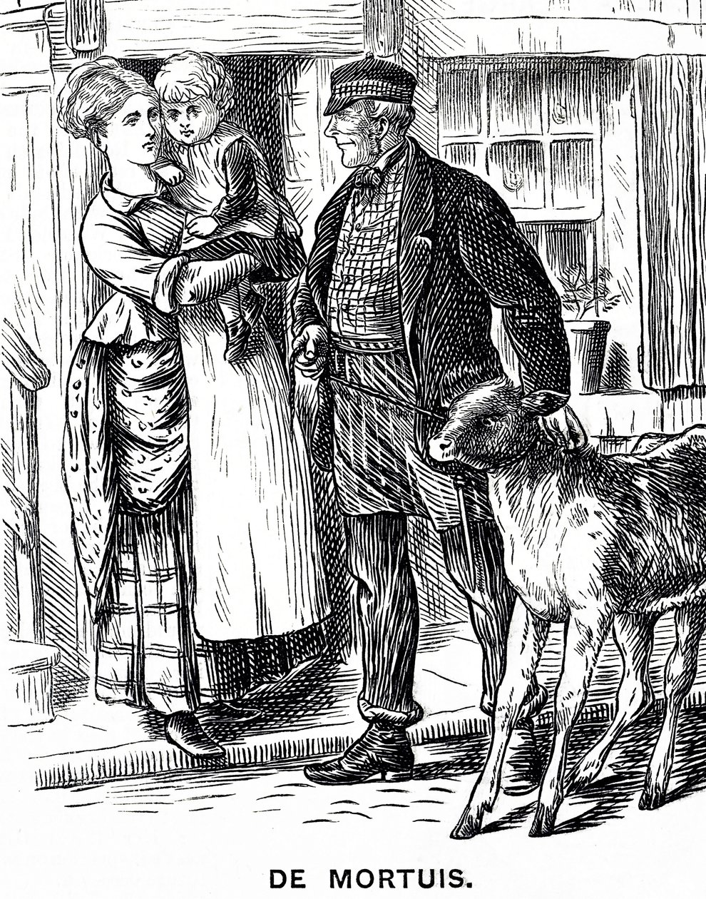 Illustration of a Little Girl Being Looked After by Her Aunts and Uncle for an Afternoon by Mary Ellen Edwards