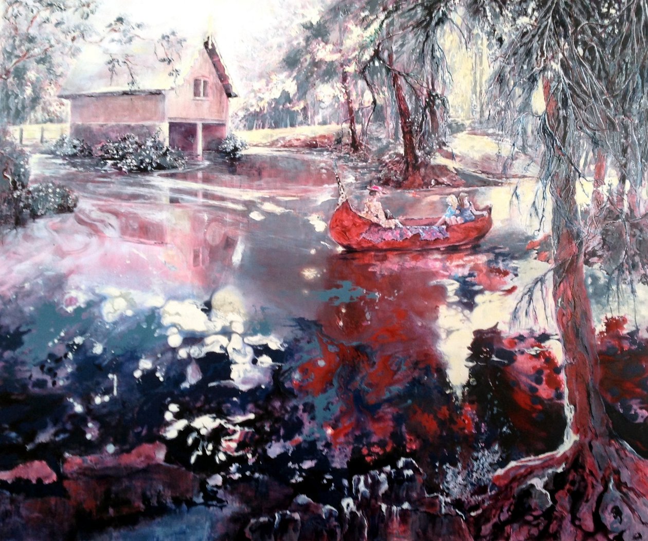 Elvaston Boat House and Lake by Mary Smith