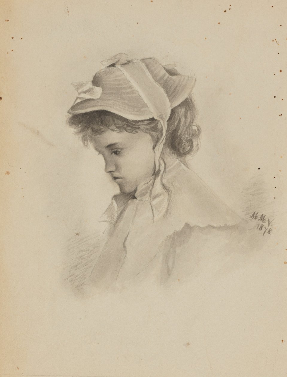 Head of a Child Looking Down by Mary Vaux Walcott