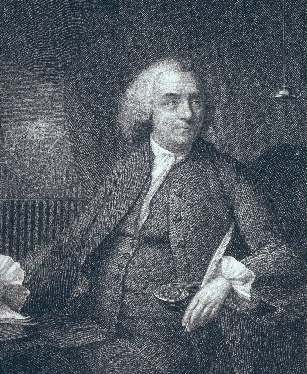Portrait of Benjamin Franklin, engraved by Edward Fisher by Mason Chamberlin