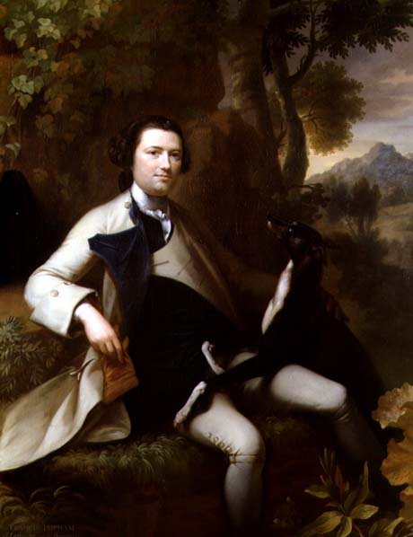 Francis Popham seated in a Wooded Landscape with his Greyhound by Mason Chamberlain