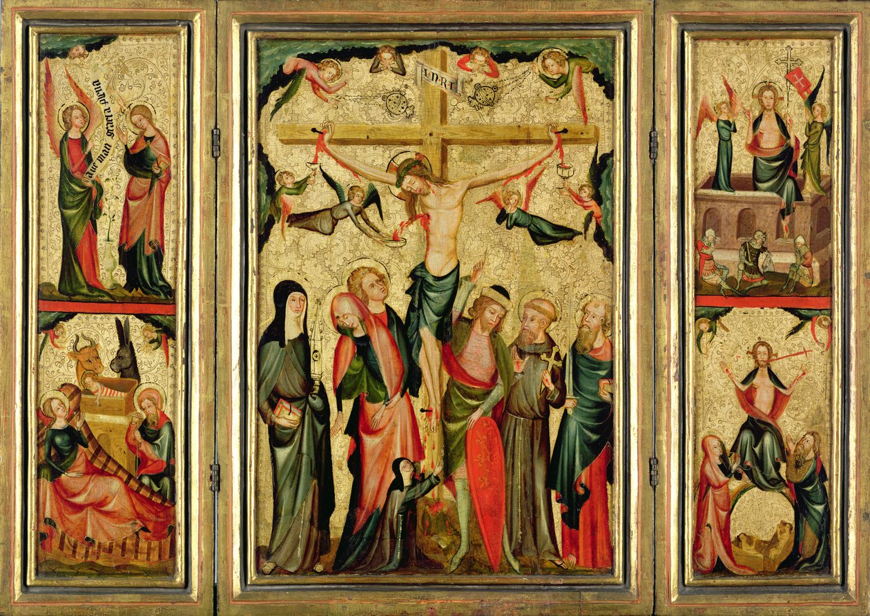 Triptych Depicting the Crucifixion of Christ by Master of Cologne
