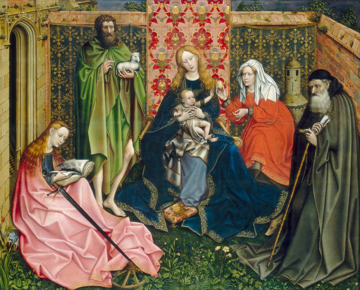 Madonna and Child with Saints in the Enclosed Garden by Master of Flémalle