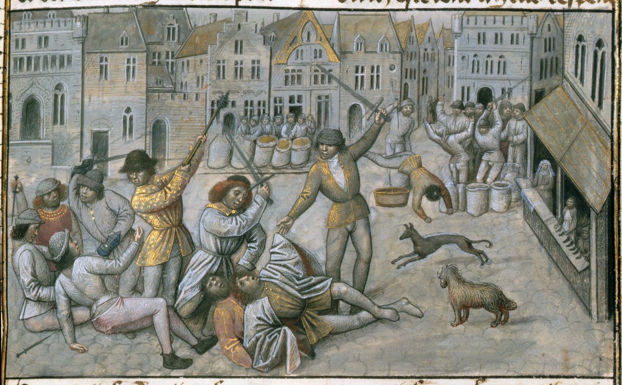 The Artevelde Family. Street Fighting in Ghent (detail) by Master of Mary of Burgundy