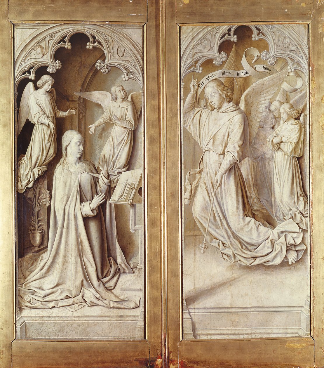 The Annunciation, from the Bourbon Altarpiece by Master of Moulins