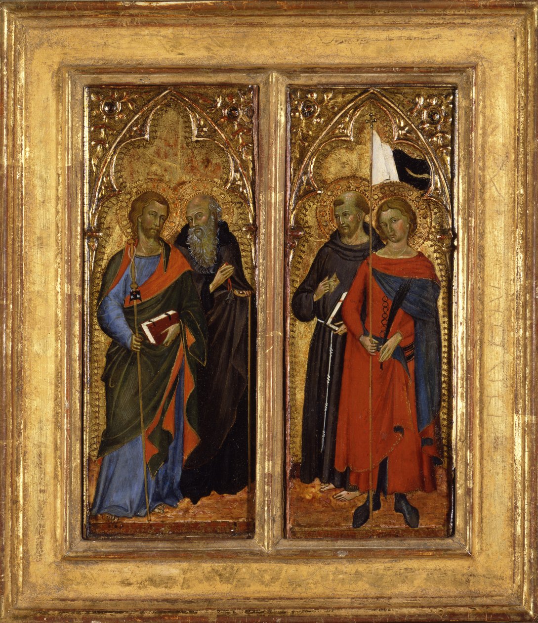 Saints James, Anthony Abbot, Francis, and Ansanus, c.1385-90 by Master of Panzano