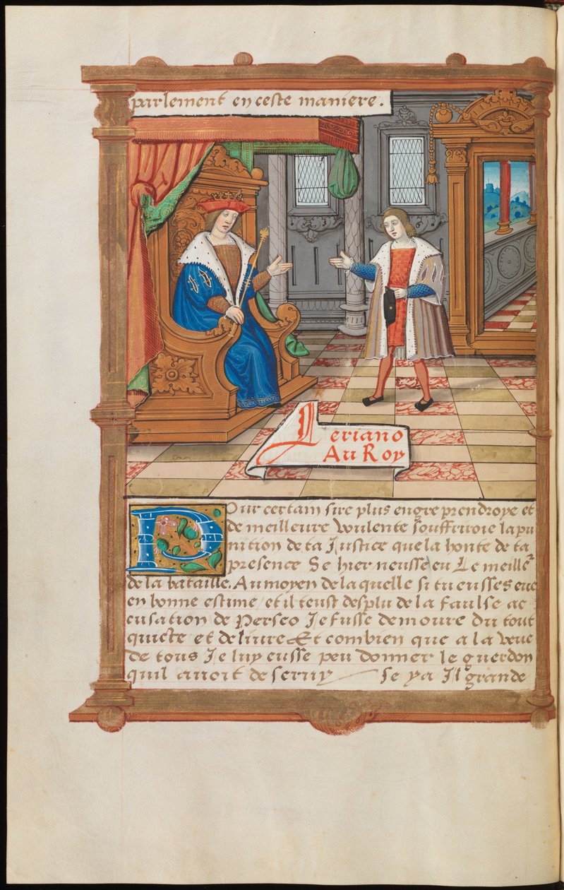 Lérien before the King by Master of Paris