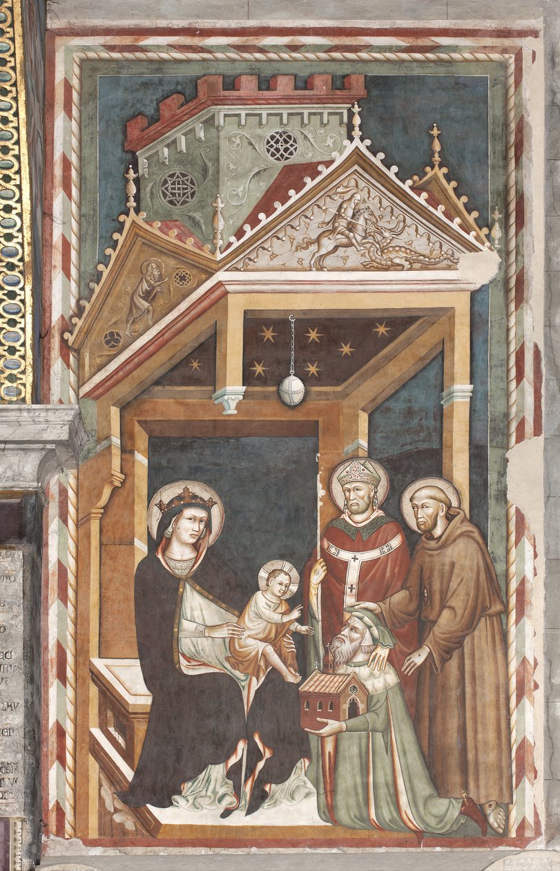 Madonna and Child with Saint Francis, Saint Nicholas and Antonio Fissiraga, Fissiraga Tomb by Master of the Fissiraga Tomb Master of the Fissiraga Tomb