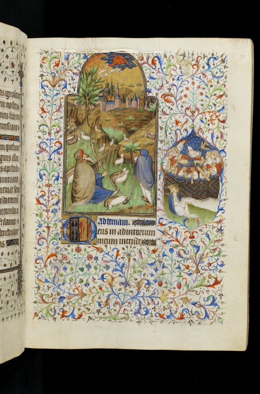 Tierce of the Virgin: Angel appearing to the shepherds, from a Book of ...