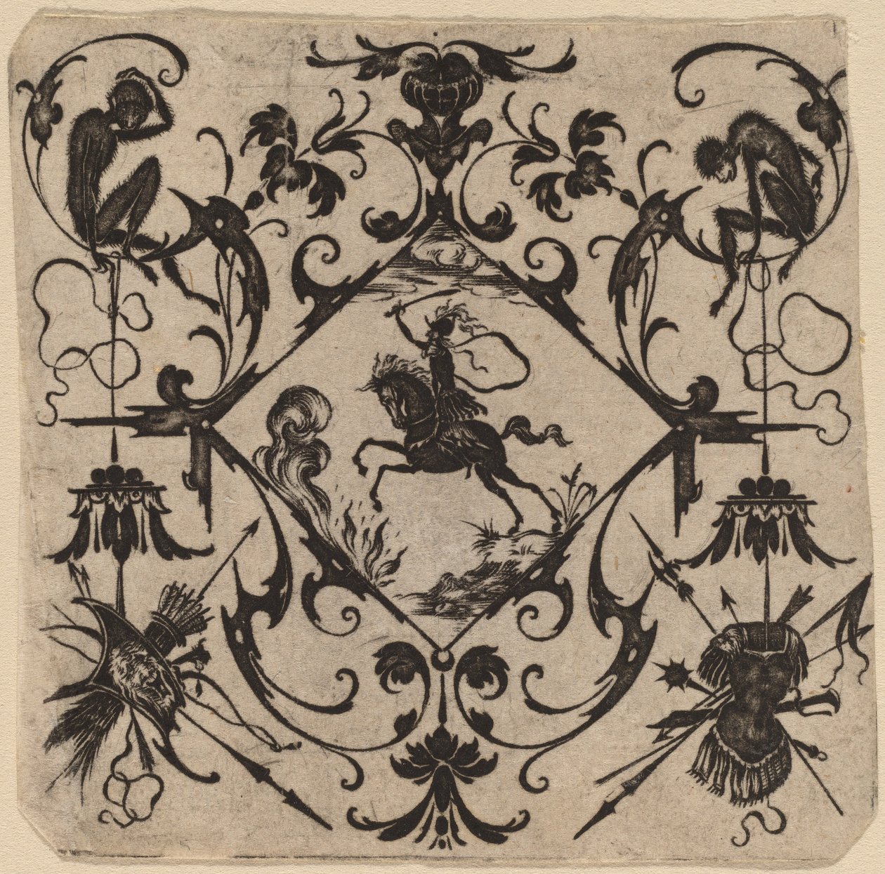 Ornament with Grotesque by Master CR
