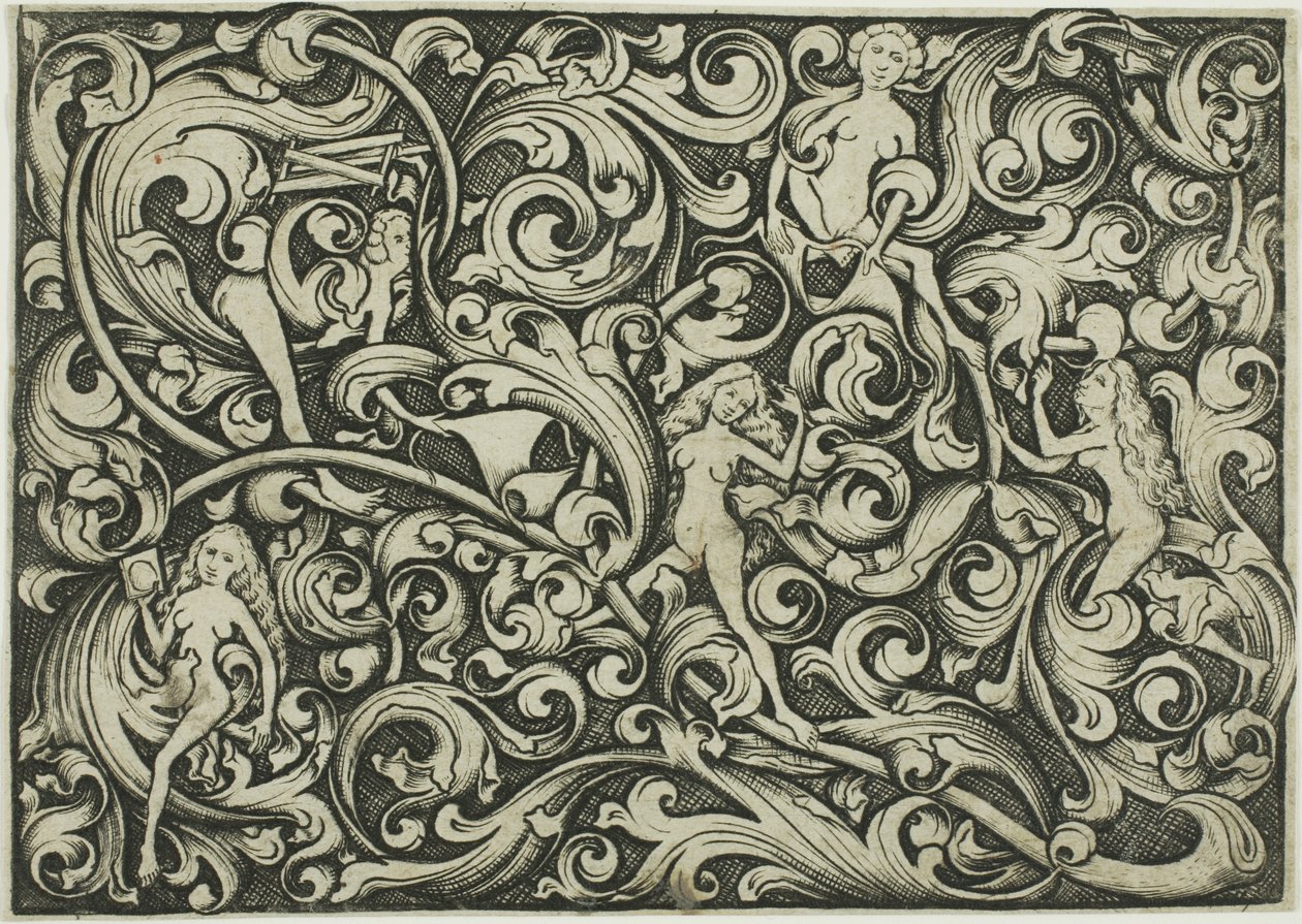 Ornament with Women Fighting by Master E.S.