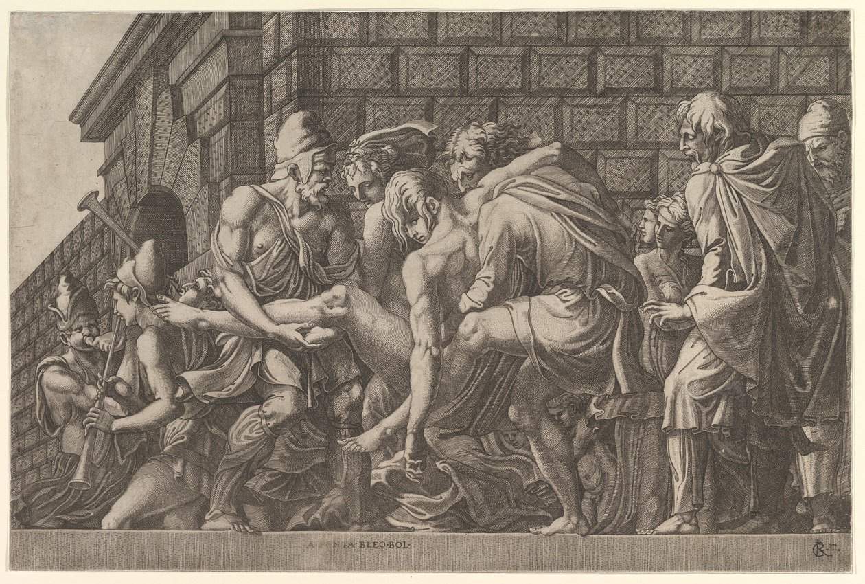 The Wounded Paris Carried from the Field of Battle by Master FG