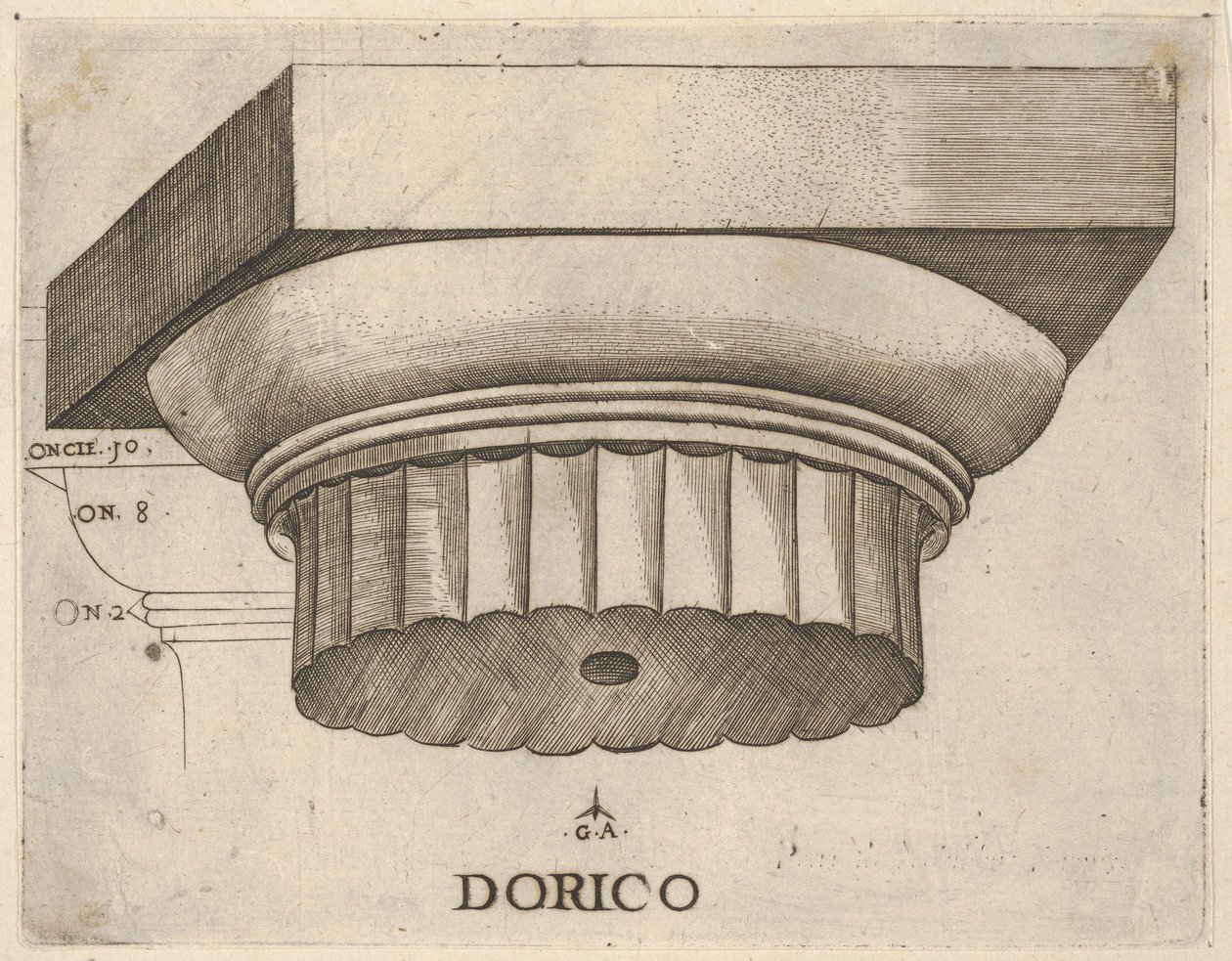 Doric capital with measurements by Master GA