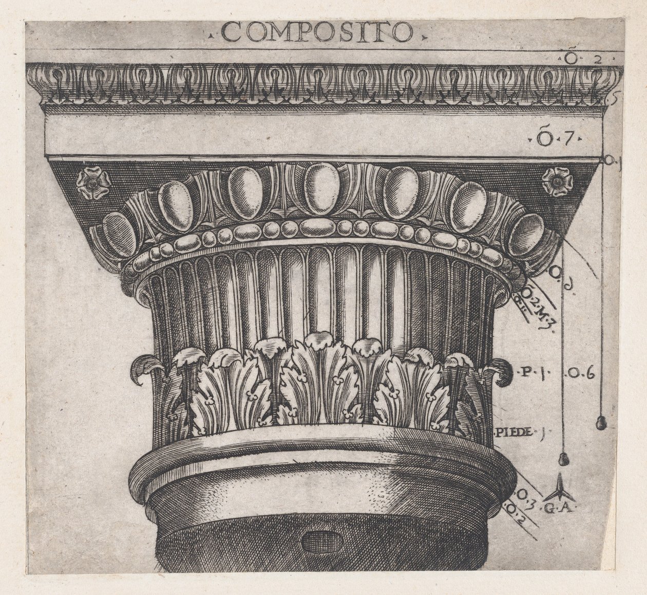 Speculum Romanae Magnificentiae: Ionic capital, ca. 1537 by Master GA