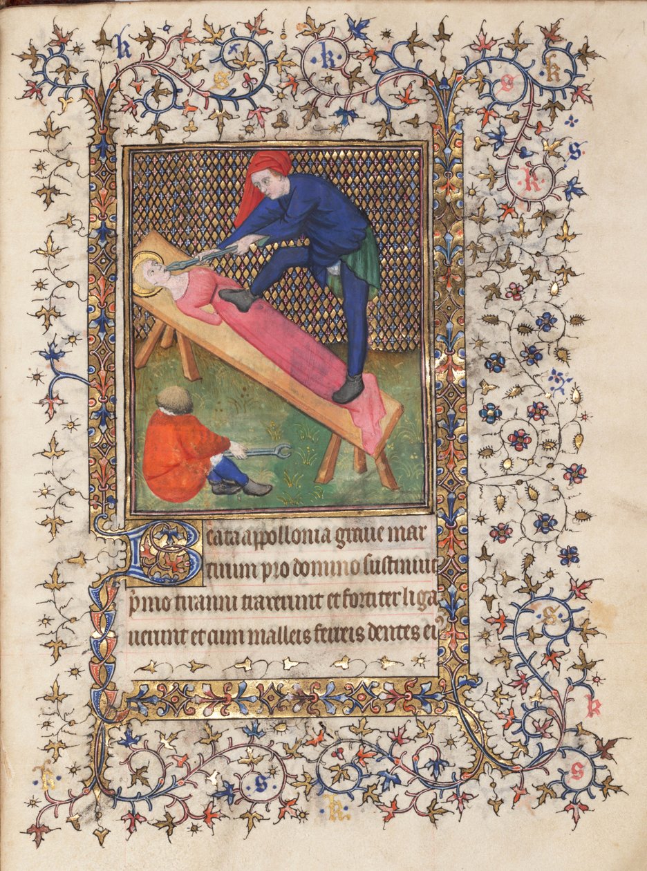 Book of Hours, Use of Rennes, Torture of St. Apollonia by Master Lucon