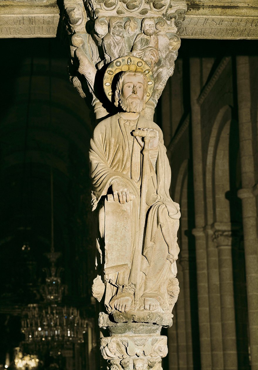 Mullion with Figure of Saint James, Pórtico de la Gloria, Cathedral Santiago de Compostela by Master Mateo