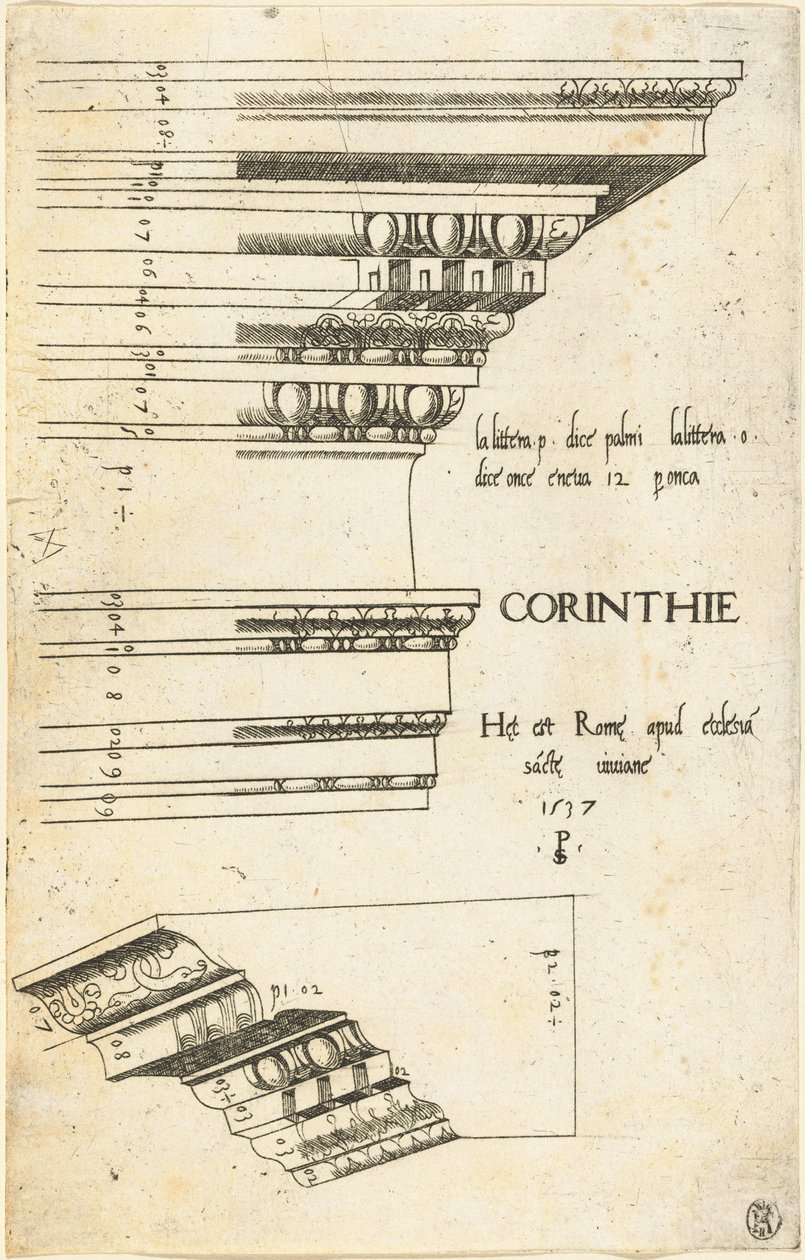 Entablature from the Church of Saint Bibiana, Rome by Master PS