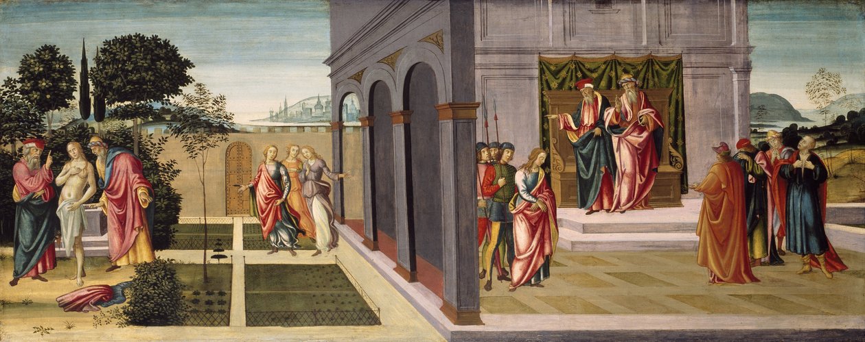 Susanna and the Elders in the Garden, and the Trial of Susanna before the Elders by Master of Apollo and Daphne