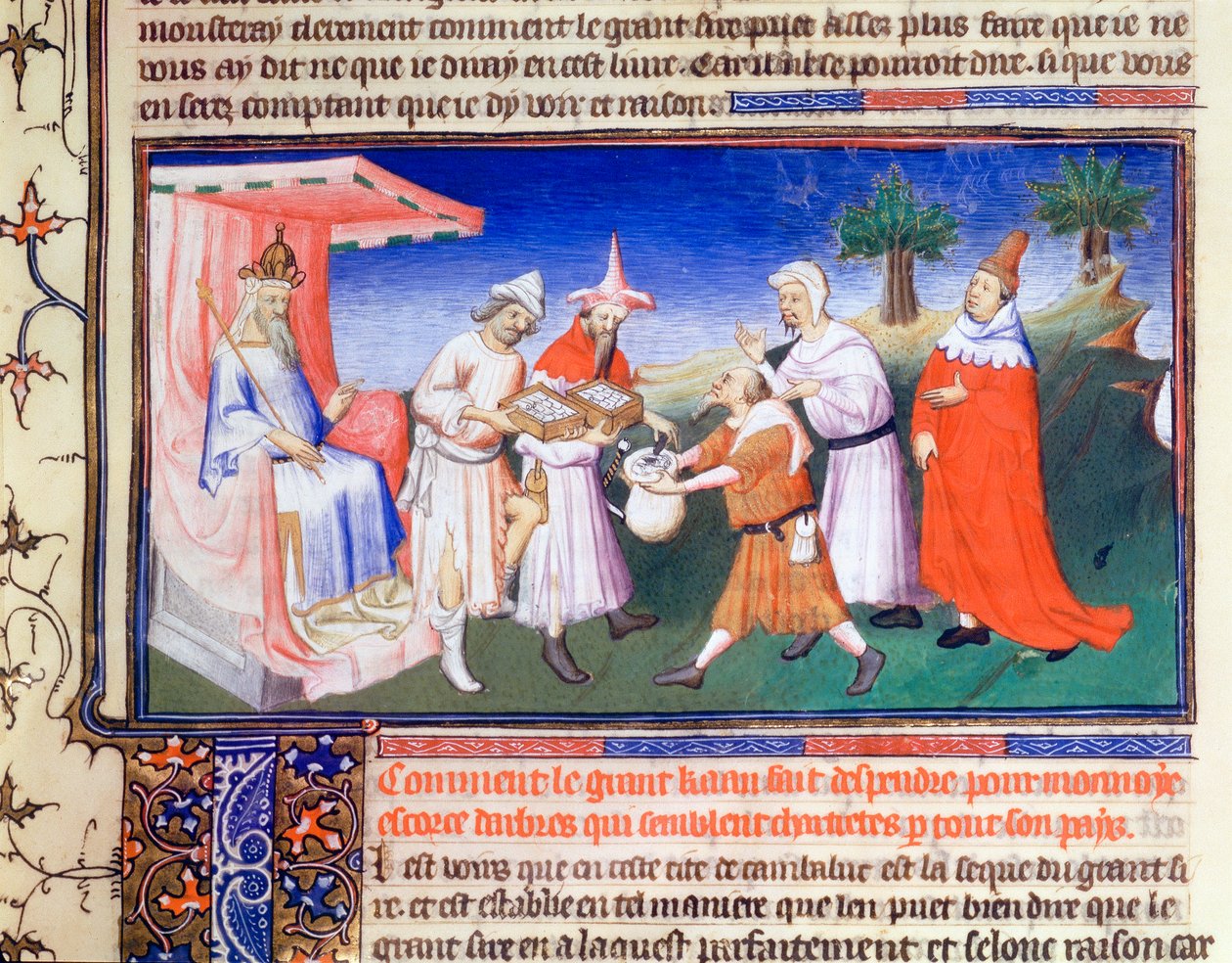 Kublai Khan Paying for Purchases by Master of Boucicaut