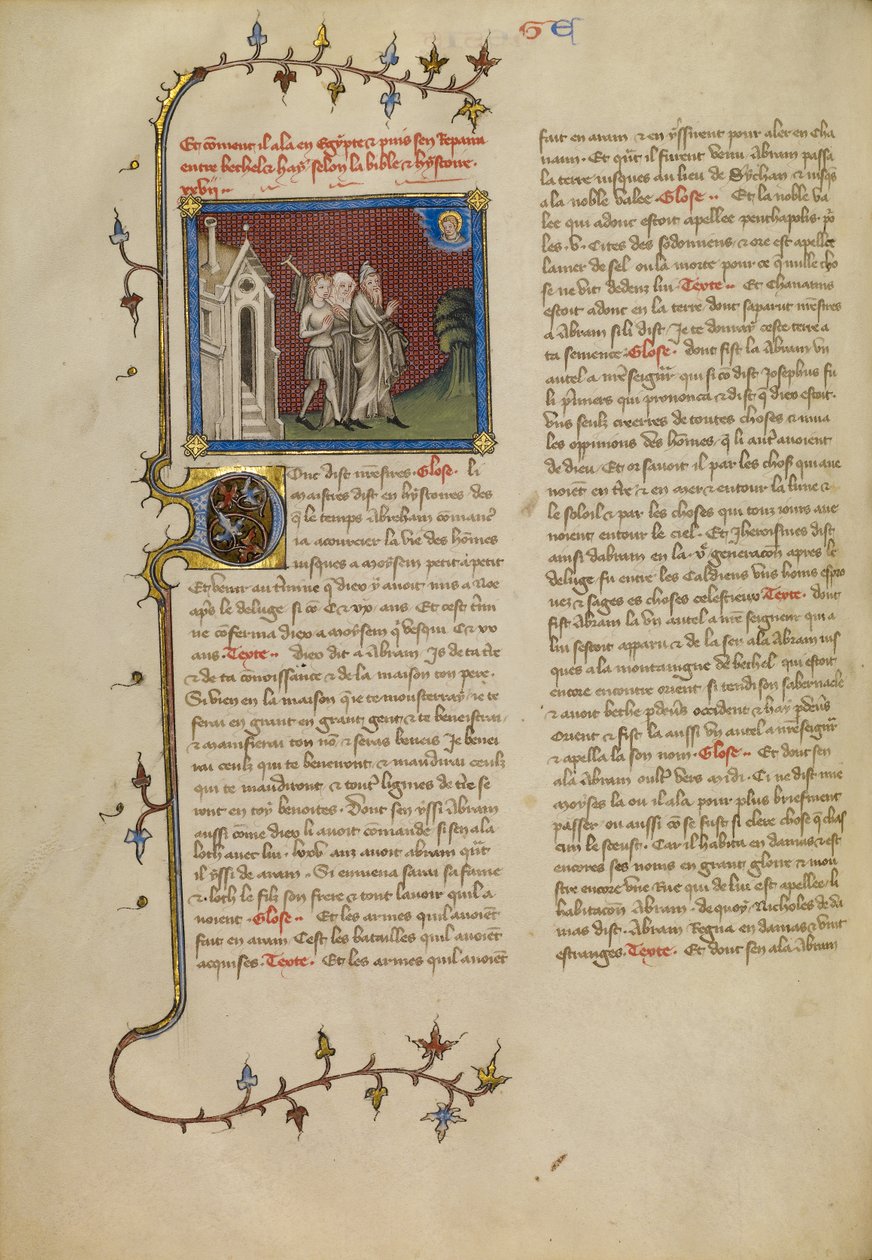 Abraham, Sarah, and Lot by Master of Jean de Mandeville