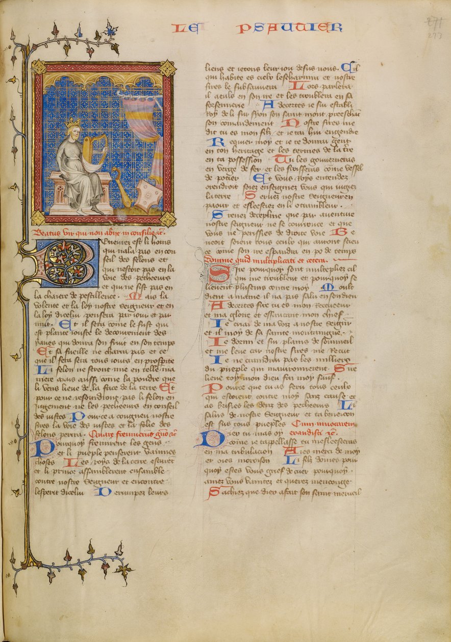 David with Musical Instruments by Master of Jean de Mandeville