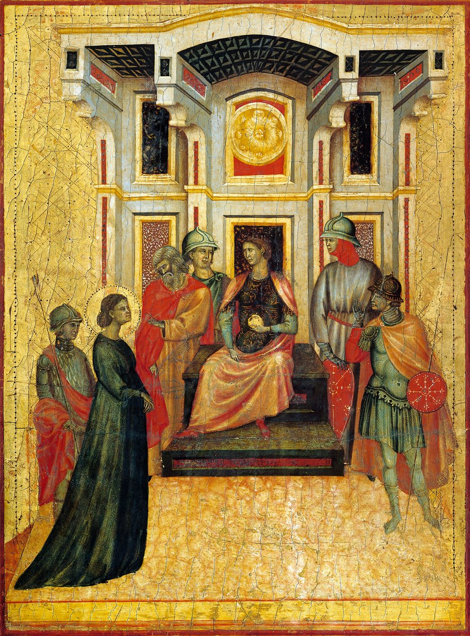 Saint Cecilia contrasting matters of faith with prefect (detail), circa 1304, by Master of Saint Cecilia by Master of Saint Cecilia
