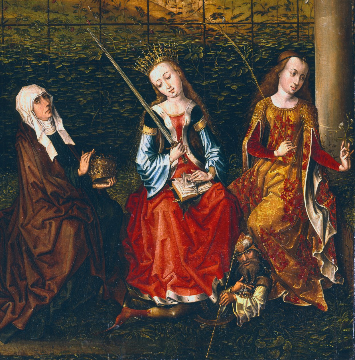 St Elizabeth of Hungary, St Catherine of Alexandria and St Rosalie of Padua, 1470-1500 by Master of Saint Gudule