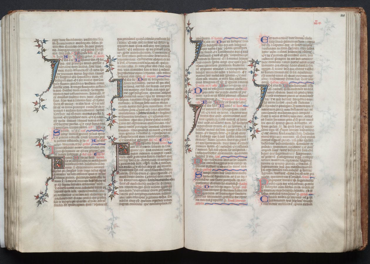 The Gotha Missal: Fol. 100v, Text, c. 1375 by Master of the Boqueteaux