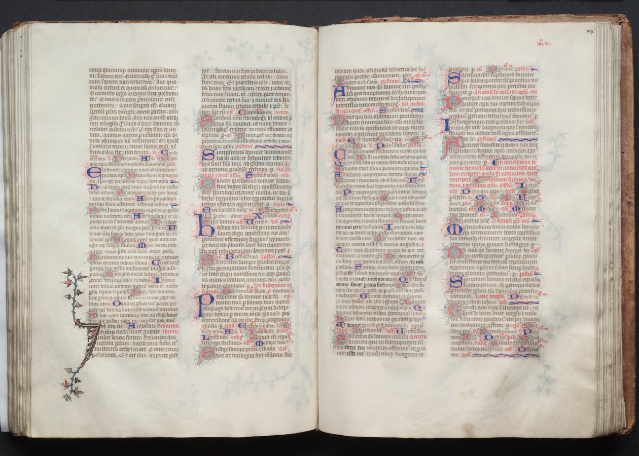 The Gotha Missal: Fol. 103v, Text, c. 1375 by Master of the Boqueteaux