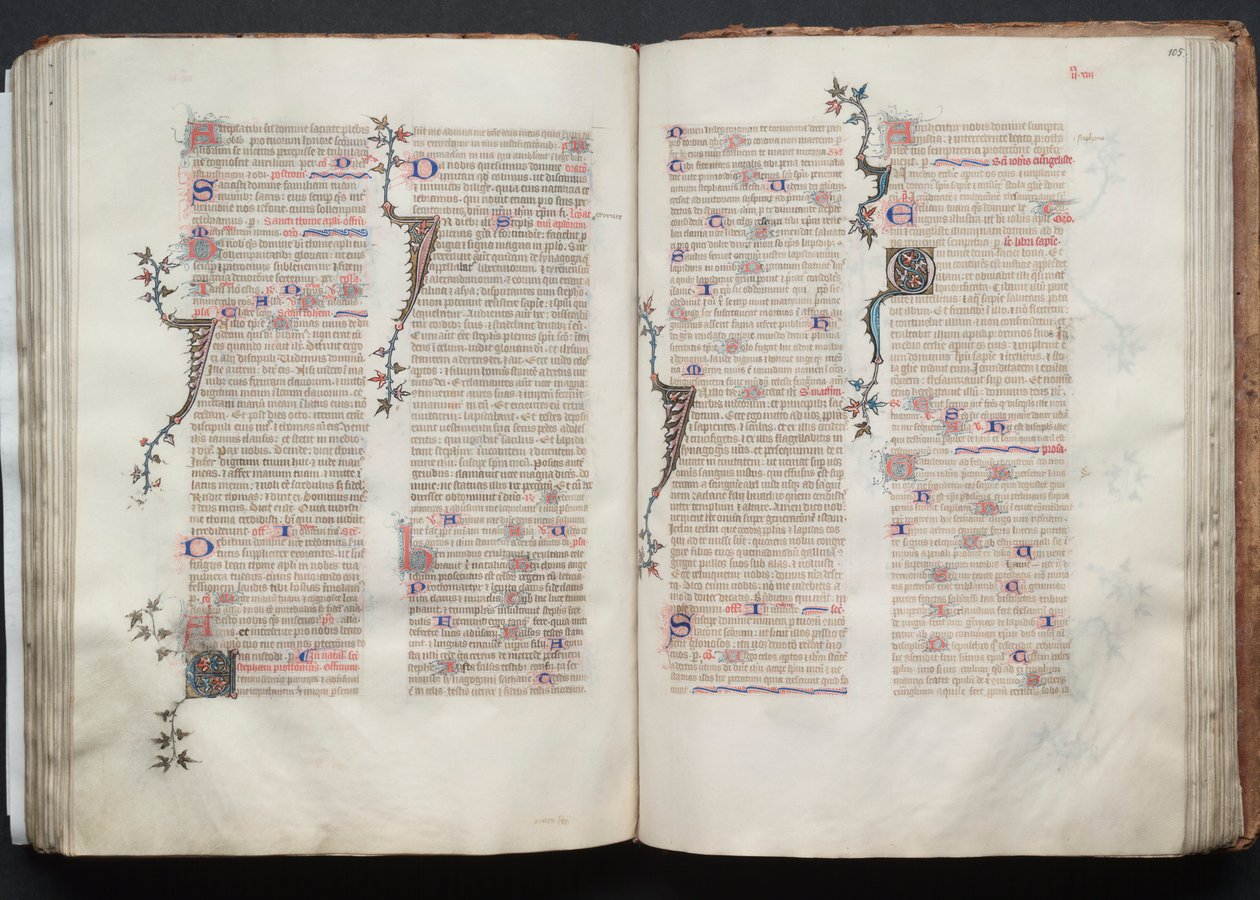 The Gotha Missal: Fol. 105v, Text, c. 1375 by Master of the Boqueteaux