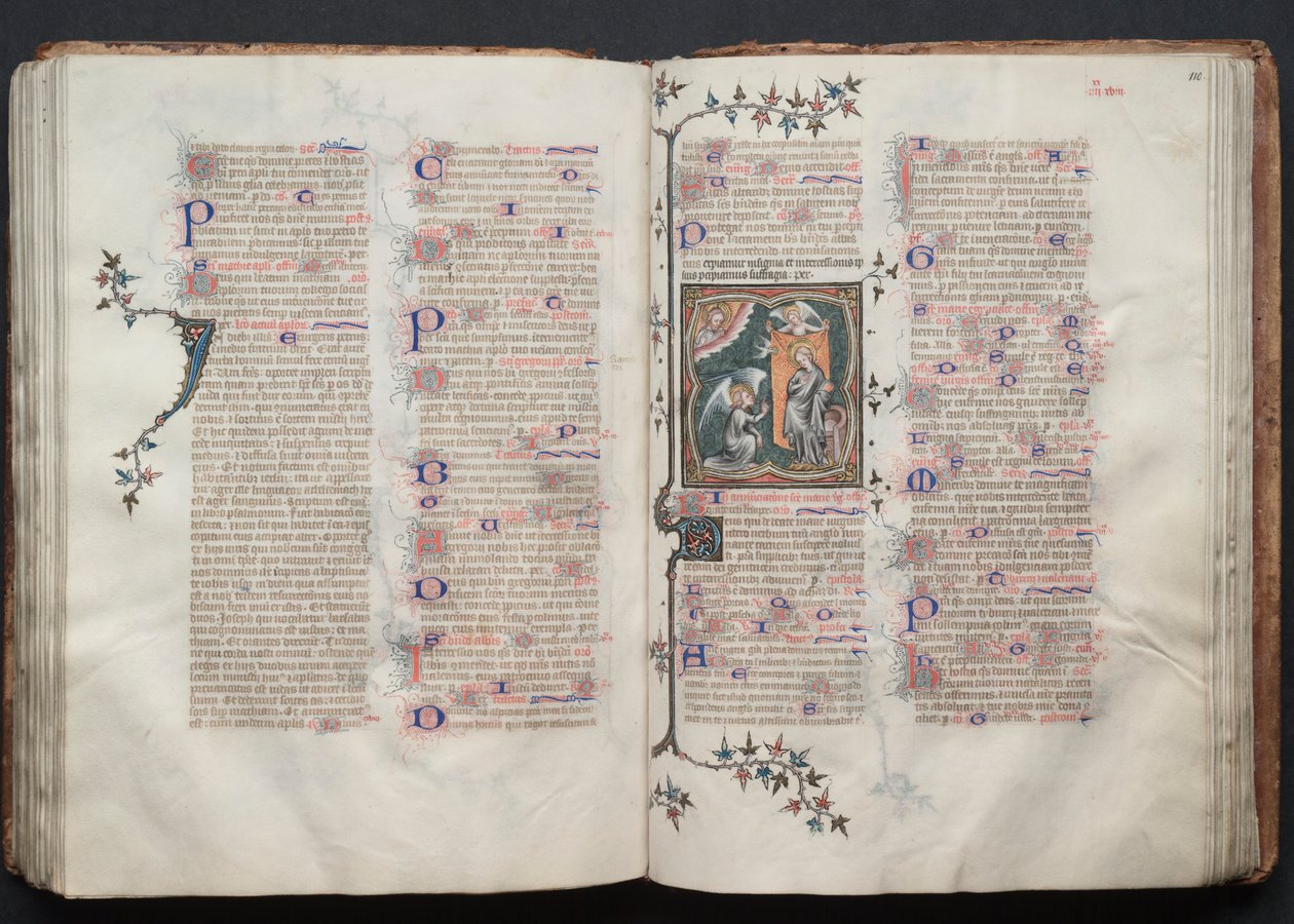 The Gotha Missal: Fol. 109v, Text, c. 1375 by Master of the Boqueteaux