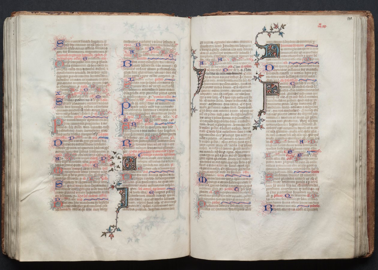 The Gotha Missal: Fol. 111r, Text, c. 1375 by Master of the Boqueteaux