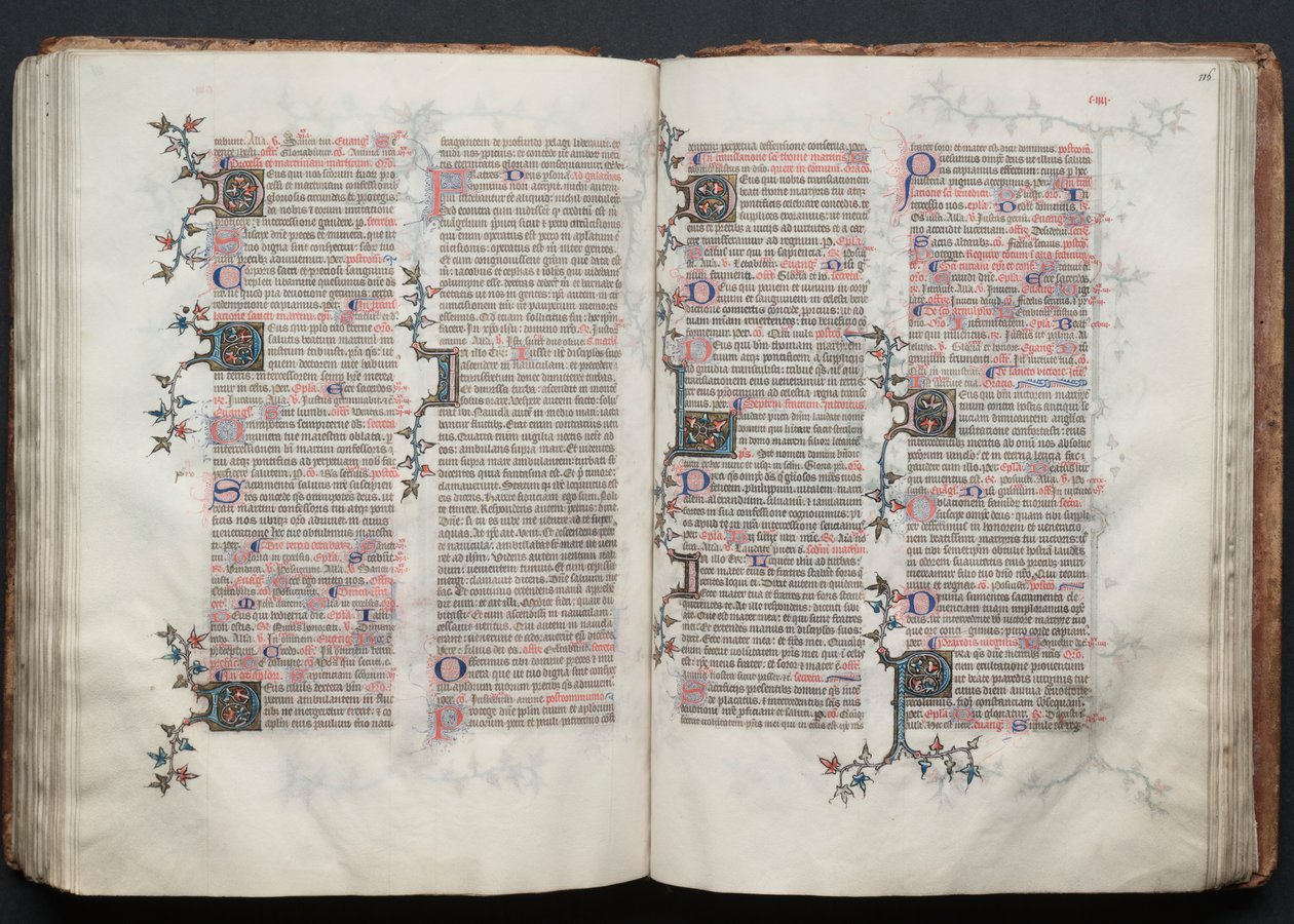 The Gotha Missal: Fol. 116r, Text, c. 1375 by Master of the Boqueteaux
