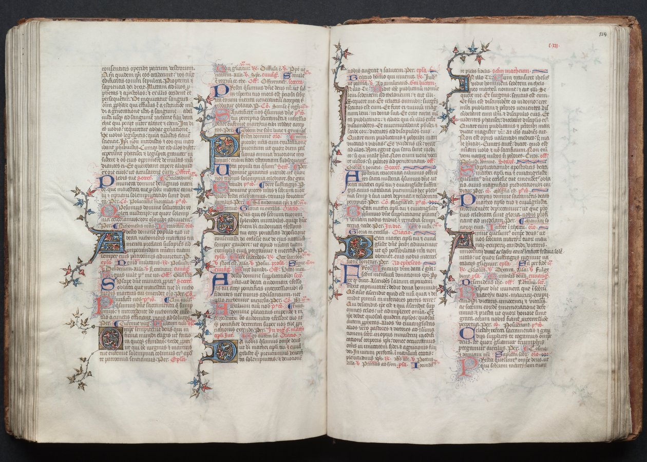 The Gotha Missal: Fol. 124r, Text, c. 1375 by Master of the Boqueteaux