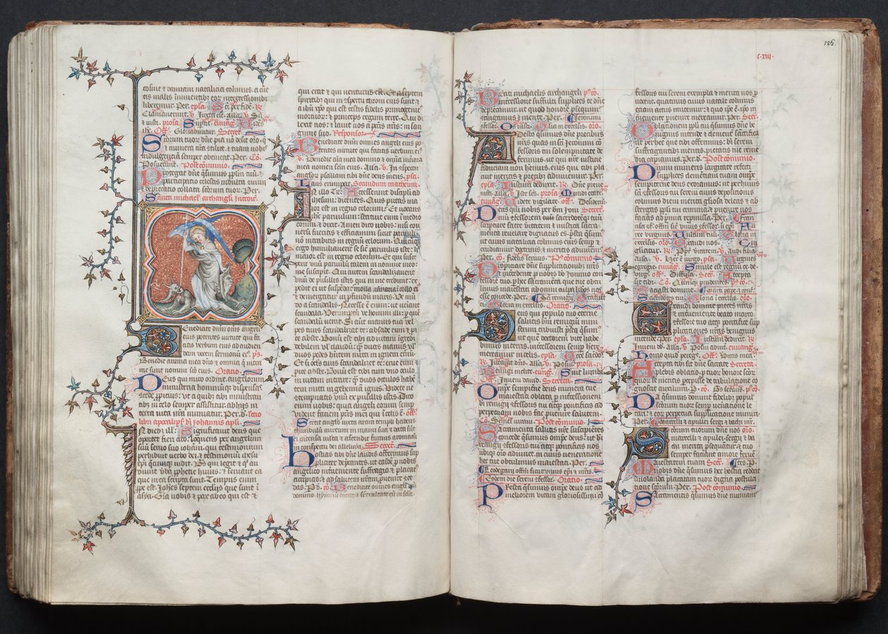 The Gotha Missal: Fol. 125r, Text, c. 1375 by Master of the Boqueteaux