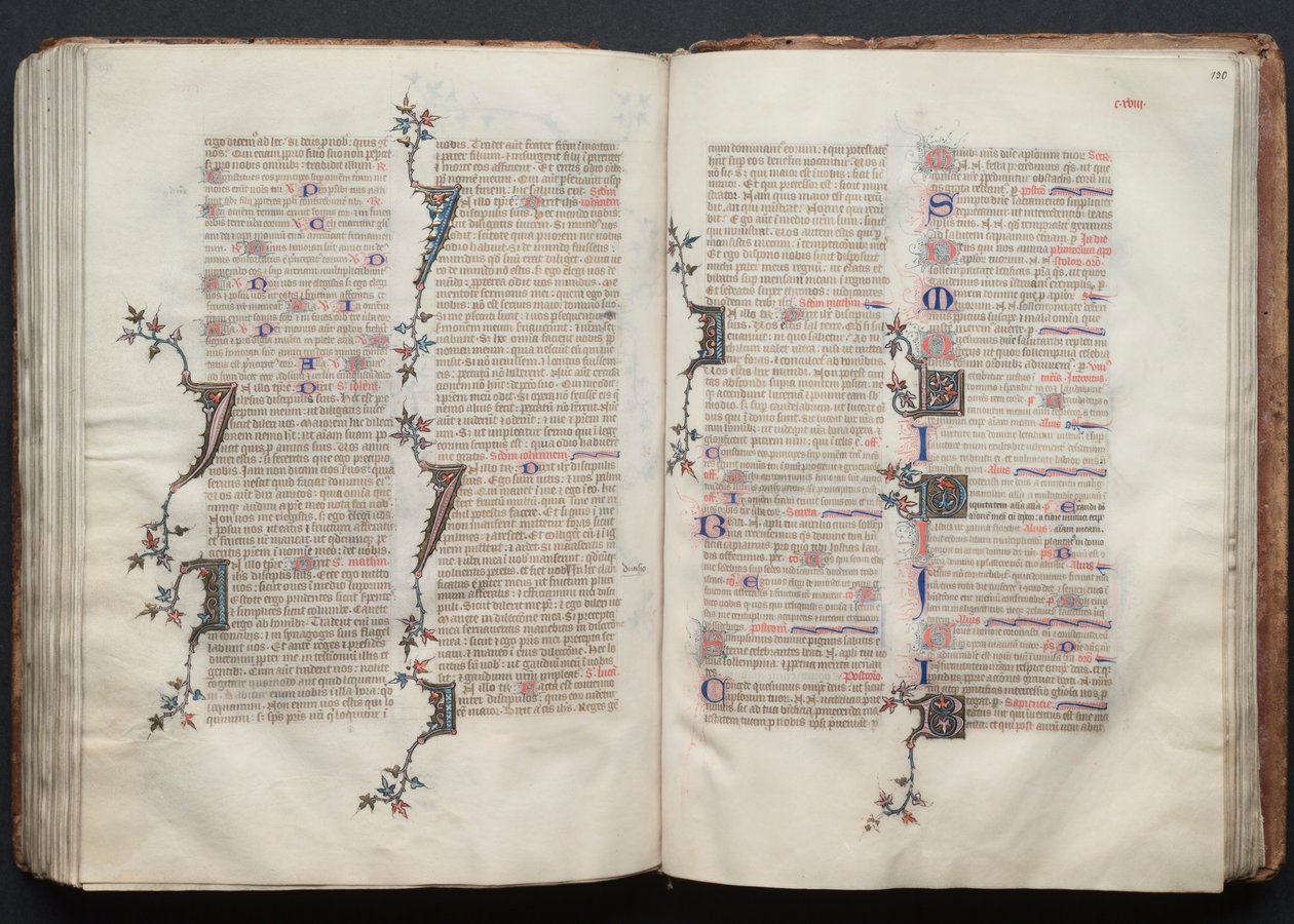 The Gotha Missal: Fol. 129v, Text, c. 1375 by Master of the Boqueteaux