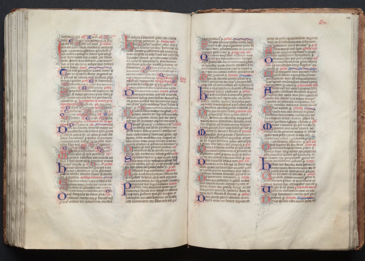 The Gotha Missal: Fol. 137v, Text, c. 1375 by Master of the Boqueteaux