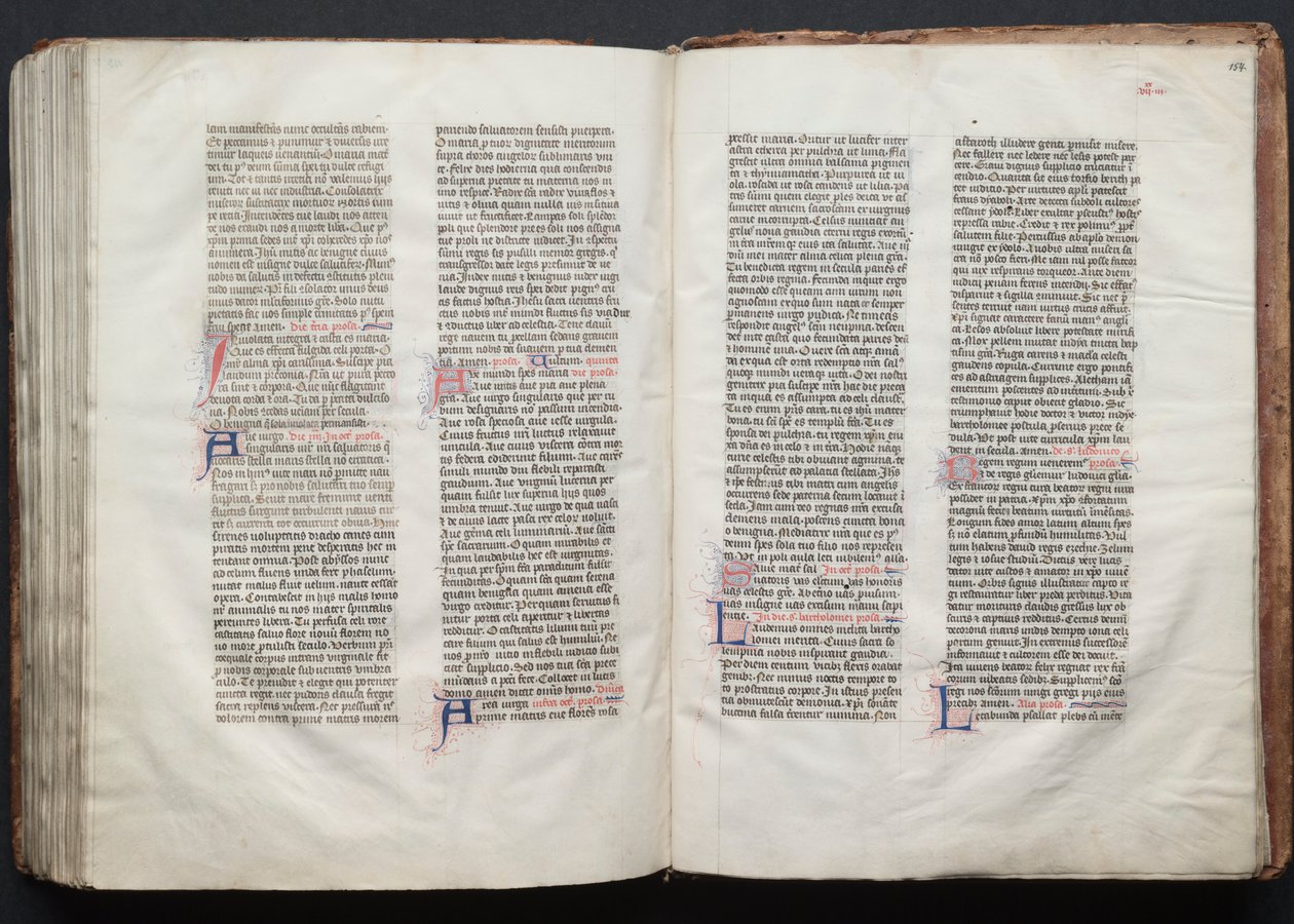 The Gotha Missal: Fol. 154r, Text, c. 1375 by Master of the Boqueteaux