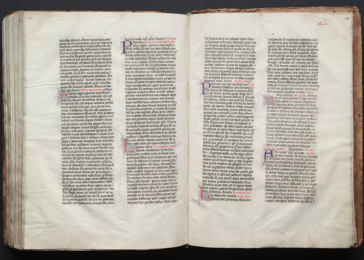 The Gotha Missal: Fol. 154v, Text, c. 1375 by Master of the Boqueteaux