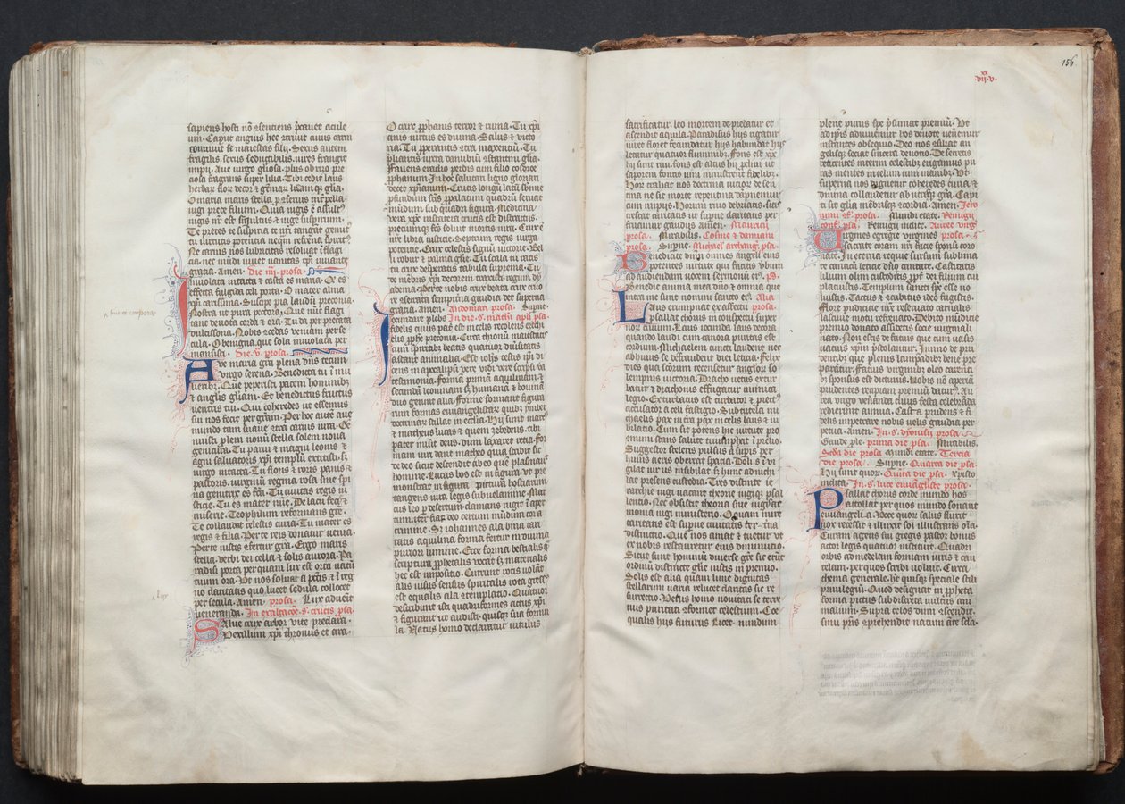 The Gotha Missal: Fol. 156r, Text, c. 1375 by Master of the Boqueteaux