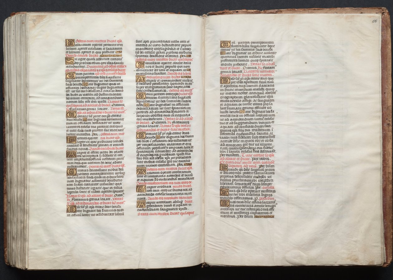 The Gotha Missal: Fol. 158r, Text, c. 1375 by Master of the Boqueteaux