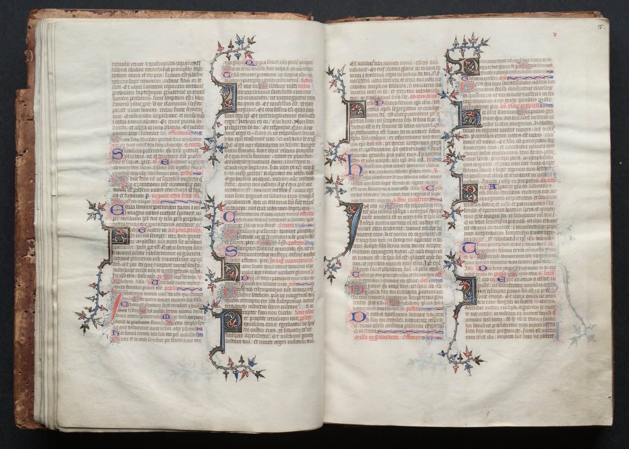 The Gotha Missal: Fol. 15r, Text, c. 1375 by Master of the Boqueteaux